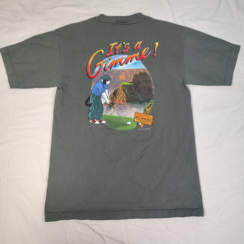 VINTAGE 1997 Big Dogs It's A Gimme T-Shirt Mens Green‎ Front Back Made In USA